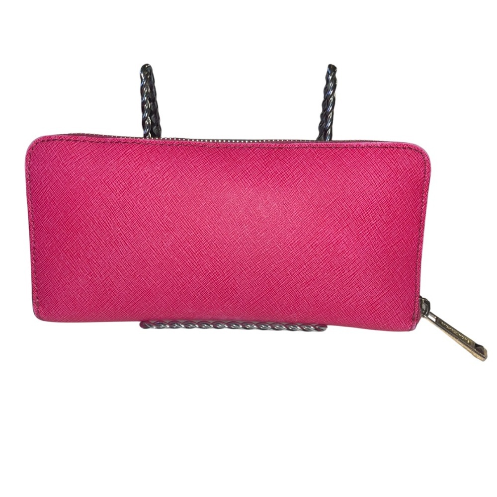 Michael Kors Fuchsia Pink Pyramid Studded Continental Zip Wallet - Picture 16 of 16
